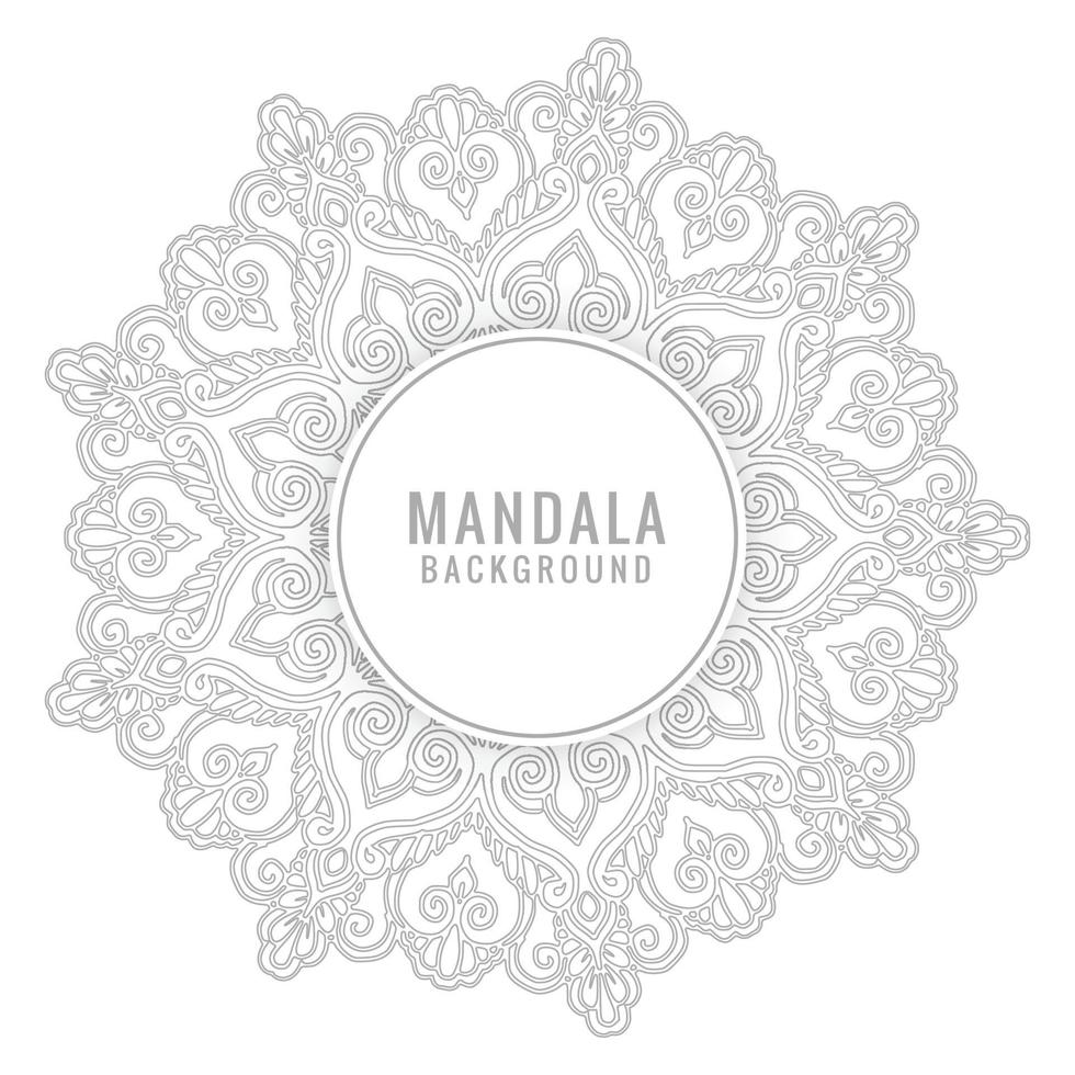 mandala decorativa con diseño en color gris vector