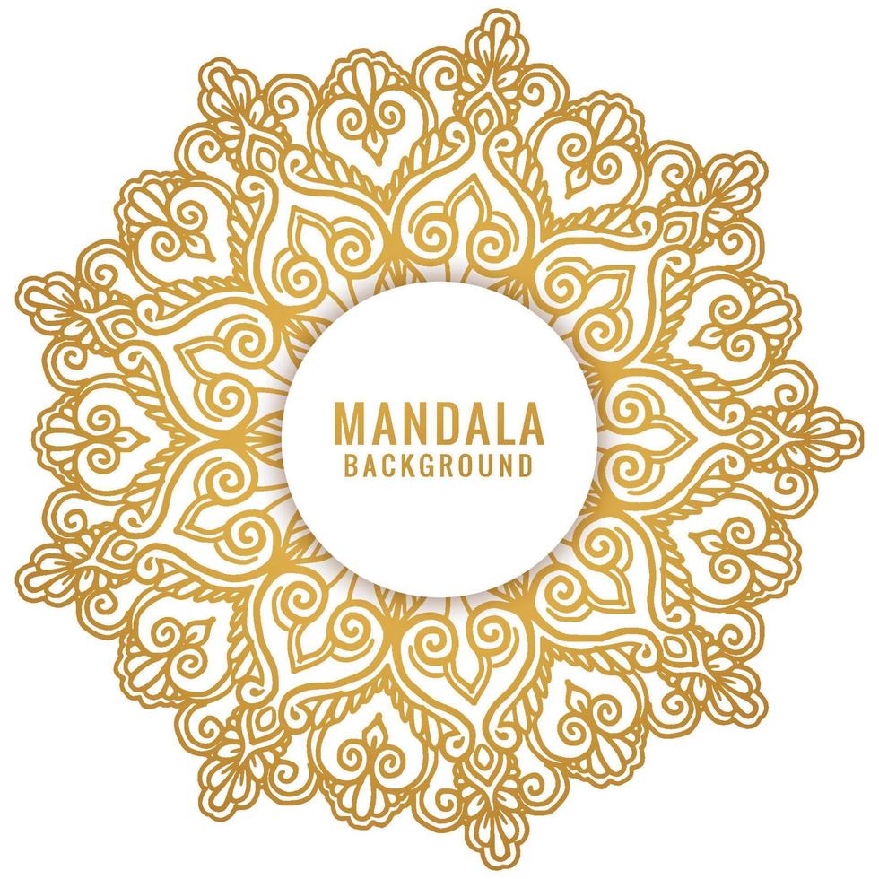 Decorative mandala with golden colour design vector