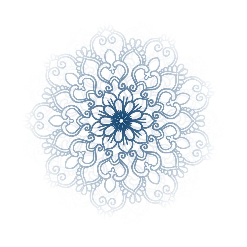 Decorative mandala with blue colour design vector