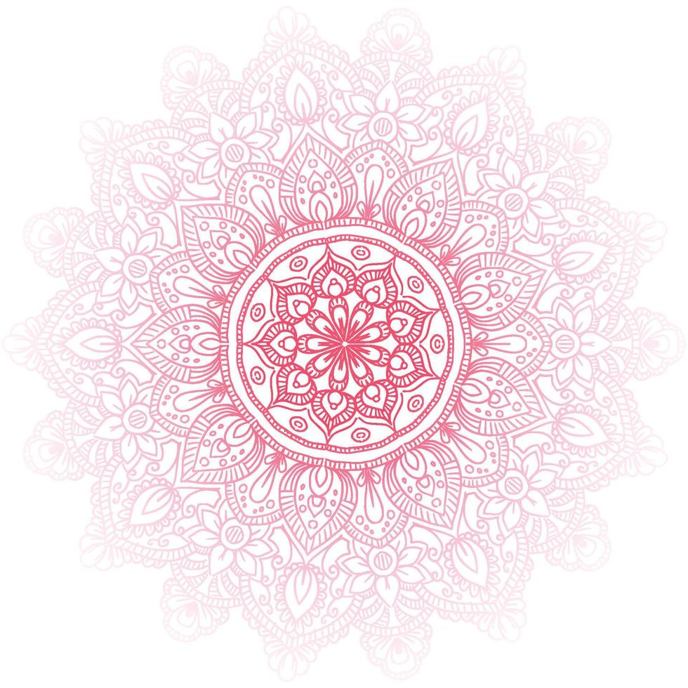 Decorative pink mandala on white background vector