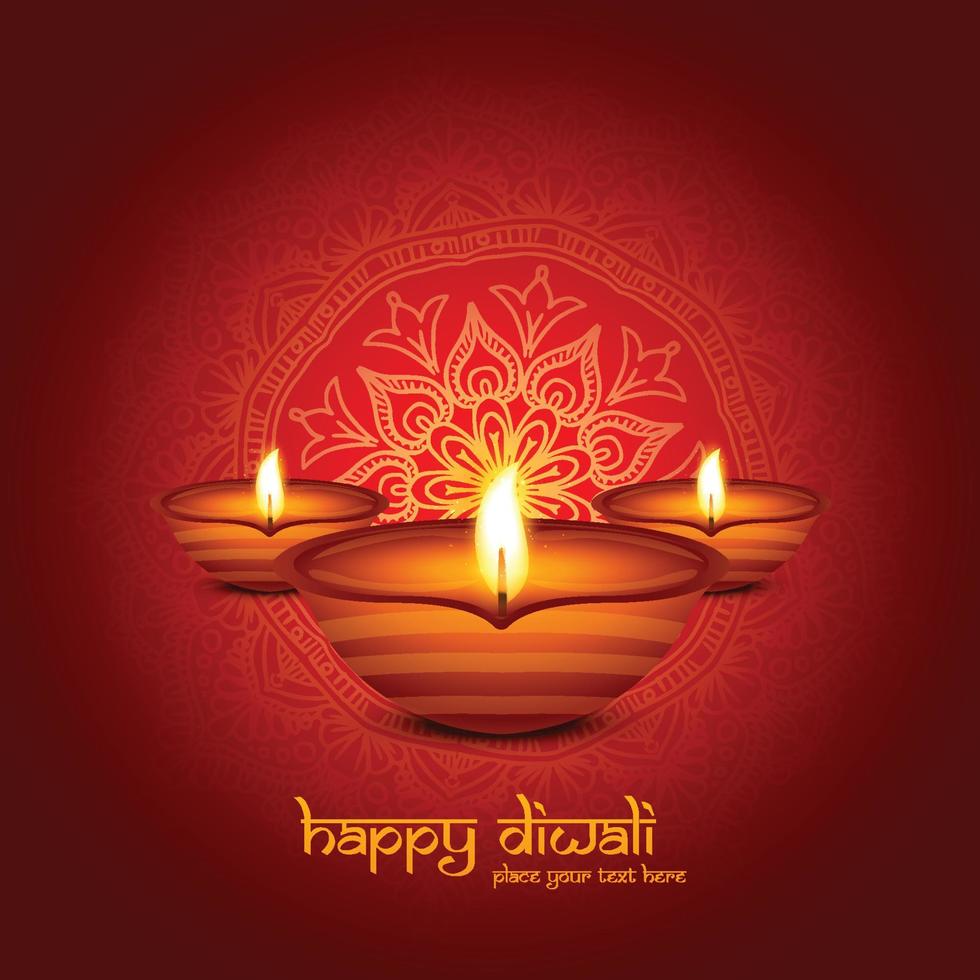 Happy diwali indian religious festival classic background vector