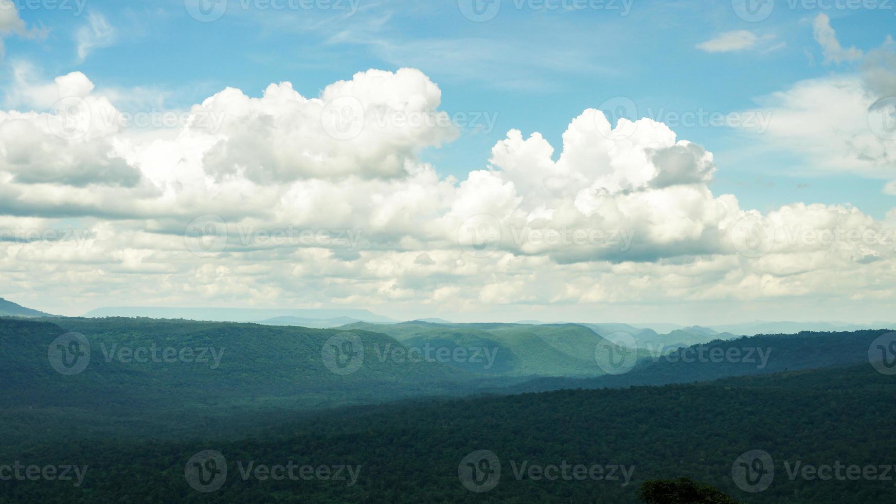 Panorama of high mountains in Thailand wonderful rainy season landscape in the mountains have the whole sky clouds and mist. photo