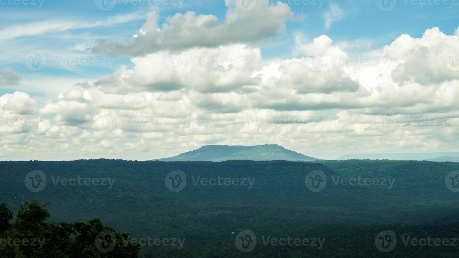 Panorama of high mountains in Thailand wonderful rainy season landscape in the mountains have the whole sky clouds and mist. photo