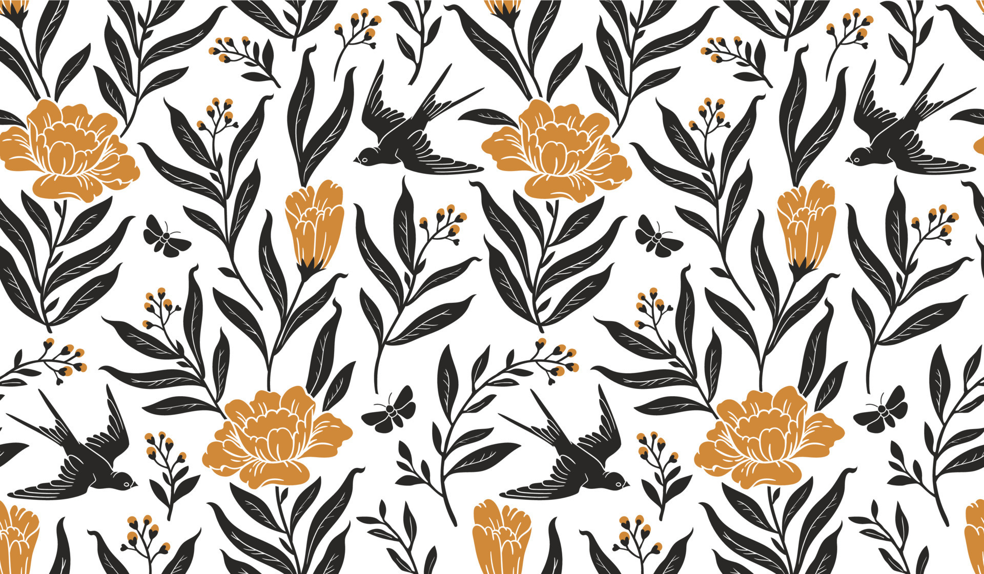Boho mystical seamless pattern. Vector background with flower, bird and  floral elements in trendy bohemian tattoo style. 12498289 Vector Art at  Vecteezy