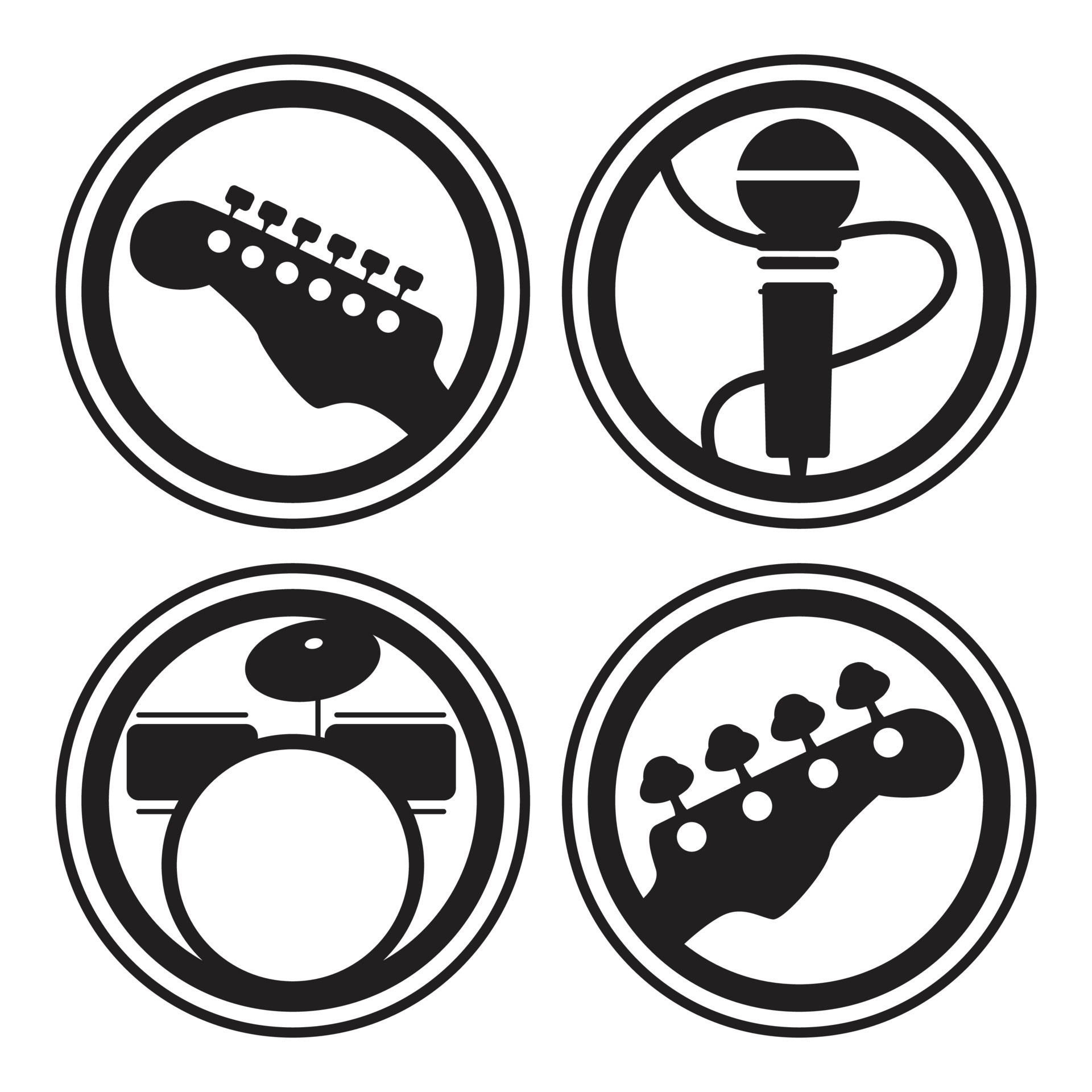 musical instrument symbol set icon, simple, flat. 12498433 Vector Art 