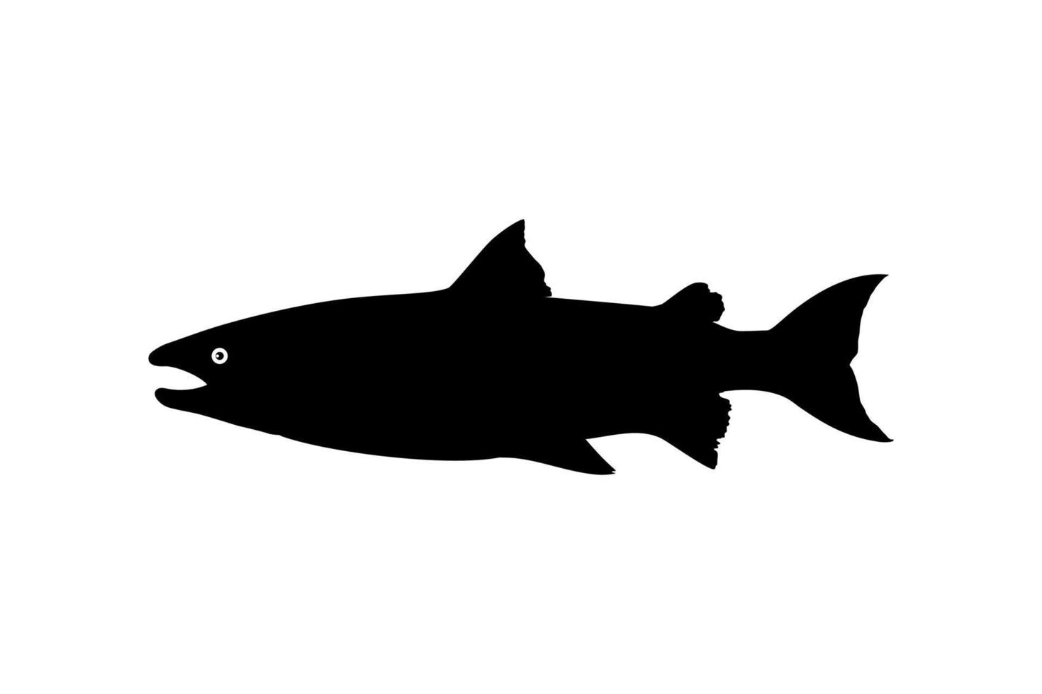 Salmon Fish Silhouette for Icon, Symbol, Logo, Pictogram, Apps, Website or Graphic Design Element. Vector Illustration