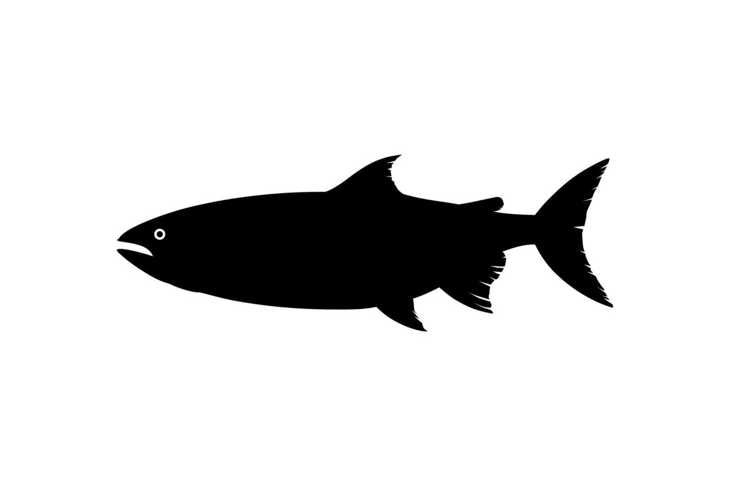 Salmon Fish Silhouette for Icon, Symbol, Logo, Pictogram, Apps, Website or Graphic Design Element. Vector Illustration