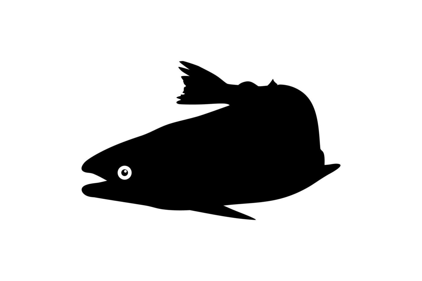 Salmon Fish Silhouette for Icon, Symbol, Logo, Pictogram, Apps, Website or Graphic Design Element. Vector Illustration