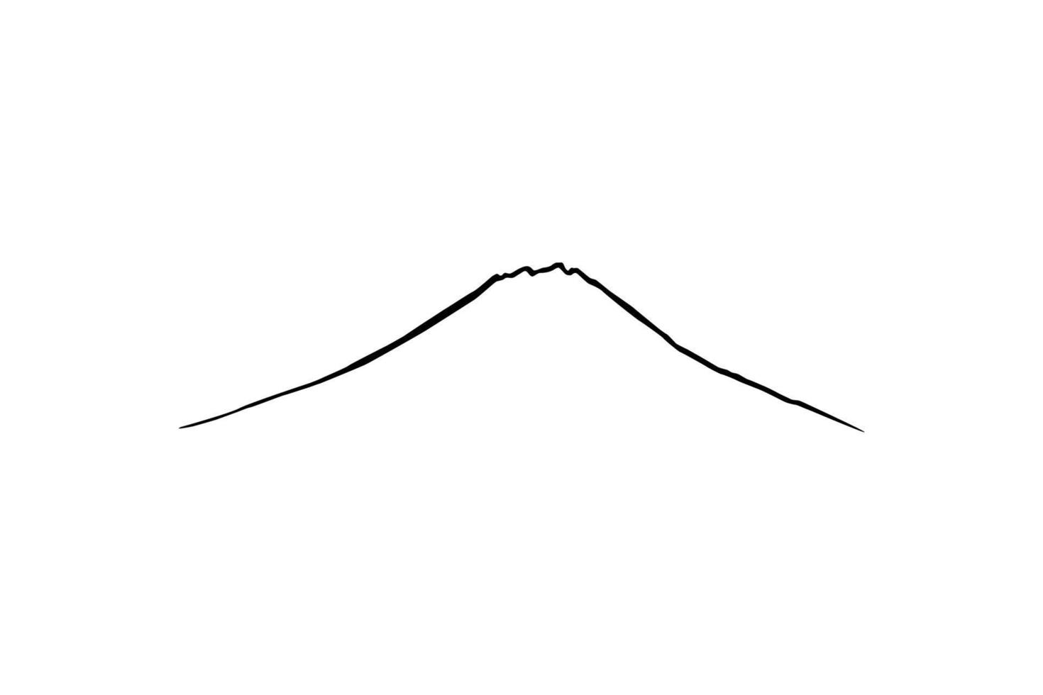 Simple Line Art of the Mountain Silhouette for Logo, Pictogram, Art Illustration, Apps, Website or Graphic Design Element. Vector Illustration