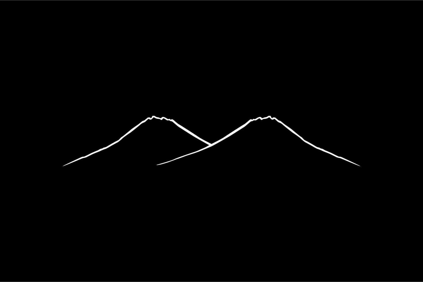Simple Line Art of the Mountain Silhouette for Logo, Pictogram, Art Illustration, Apps, Website or Graphic Design Element. Vector Illustration