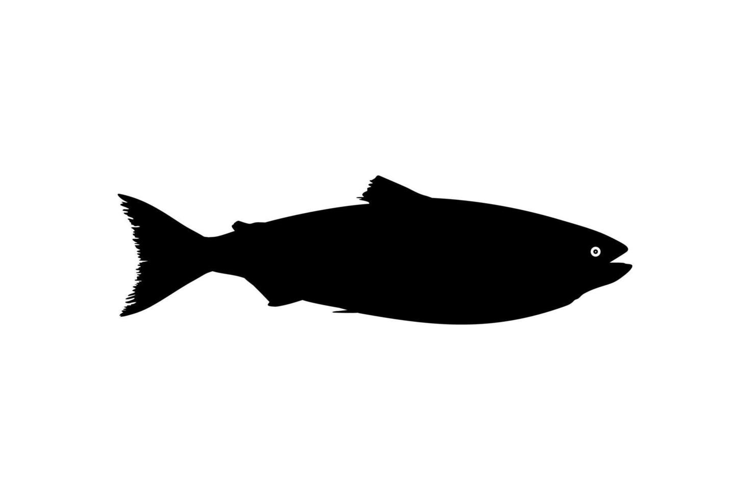 Salmon Fish Silhouette for Icon, Symbol, Logo, Pictogram, Apps, Website or Graphic Design Element. Vector Illustration
