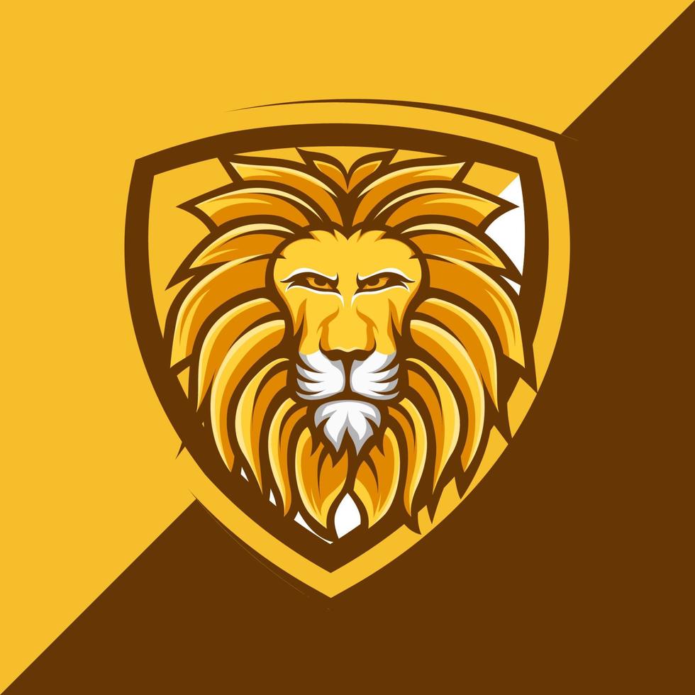 The lion mascot logo vector design illustration is perfect for sports teams or e-sports