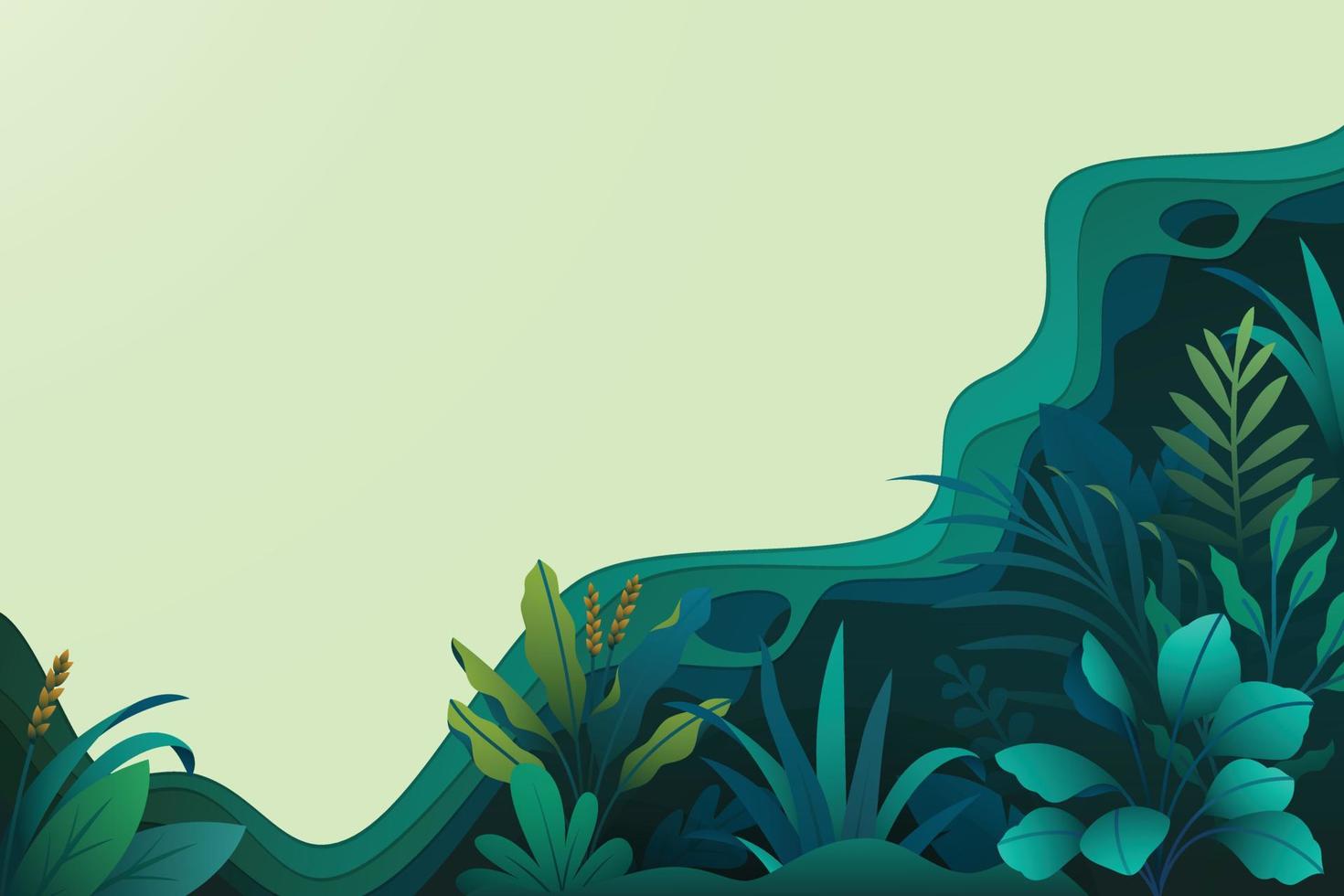 fondo con bosque de plantas tropicales vector