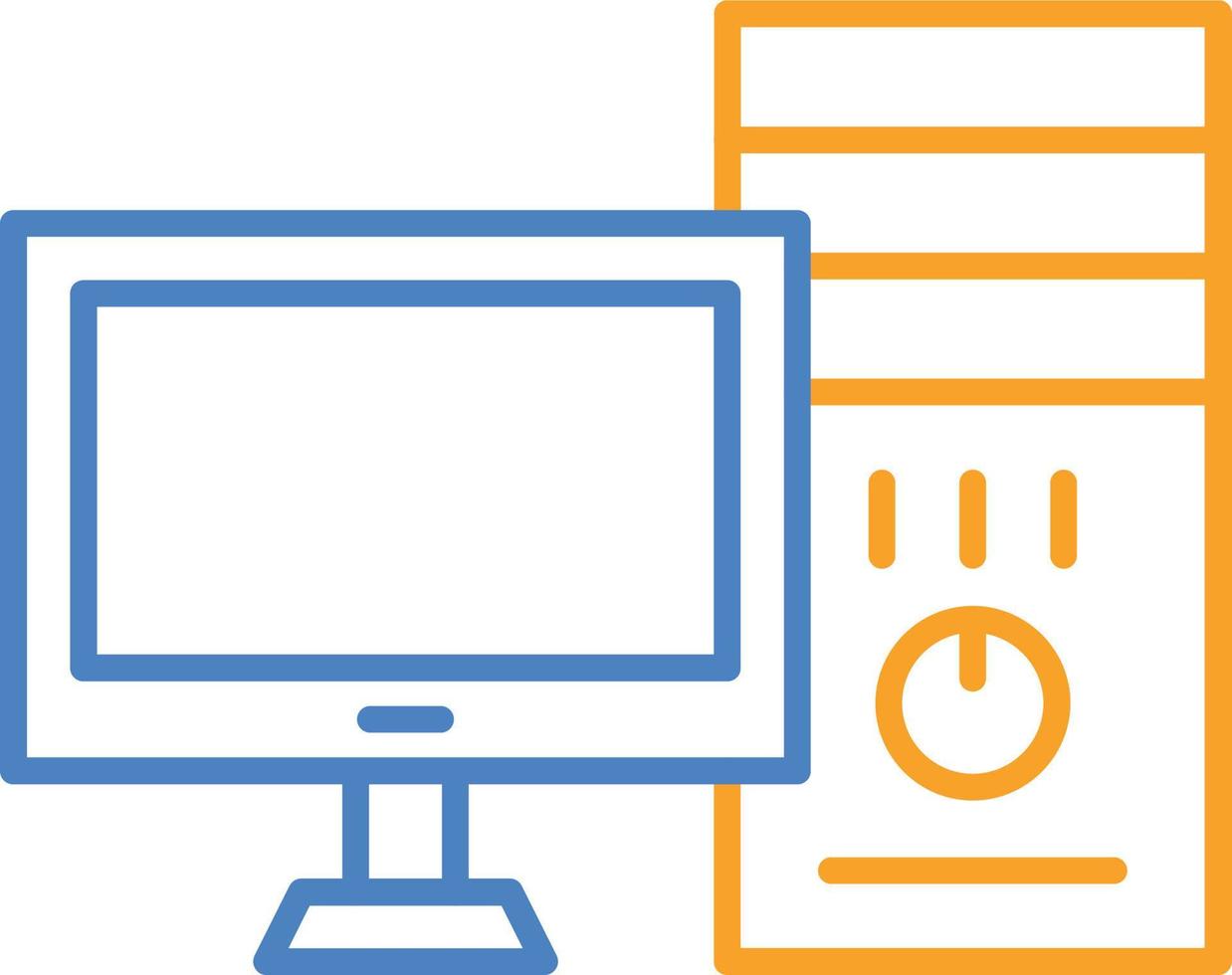 Tower Computer Blue And Orange Line Icon 12498977 Vector Art at Vecteezy