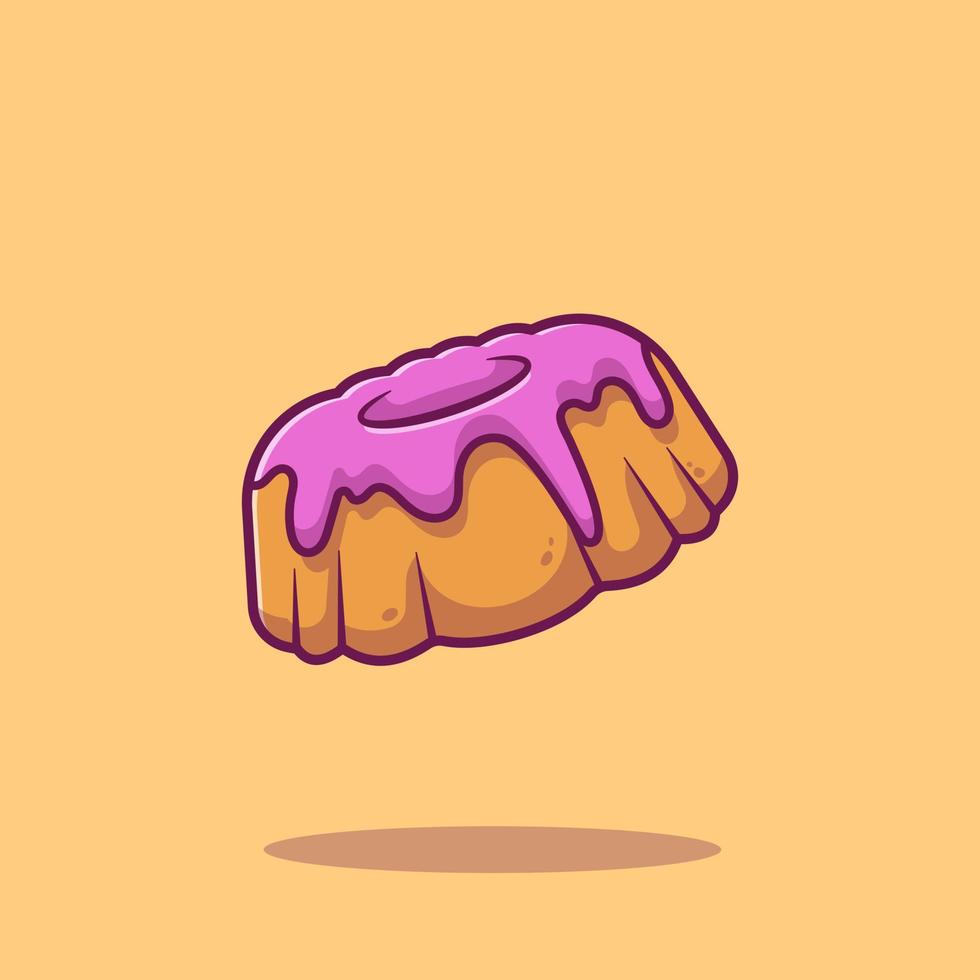 ilustración de icono de vector de dibujos animados de pastel de bundt. concepto de icono de comida vector premium aislado. estilo de dibujos animados plana