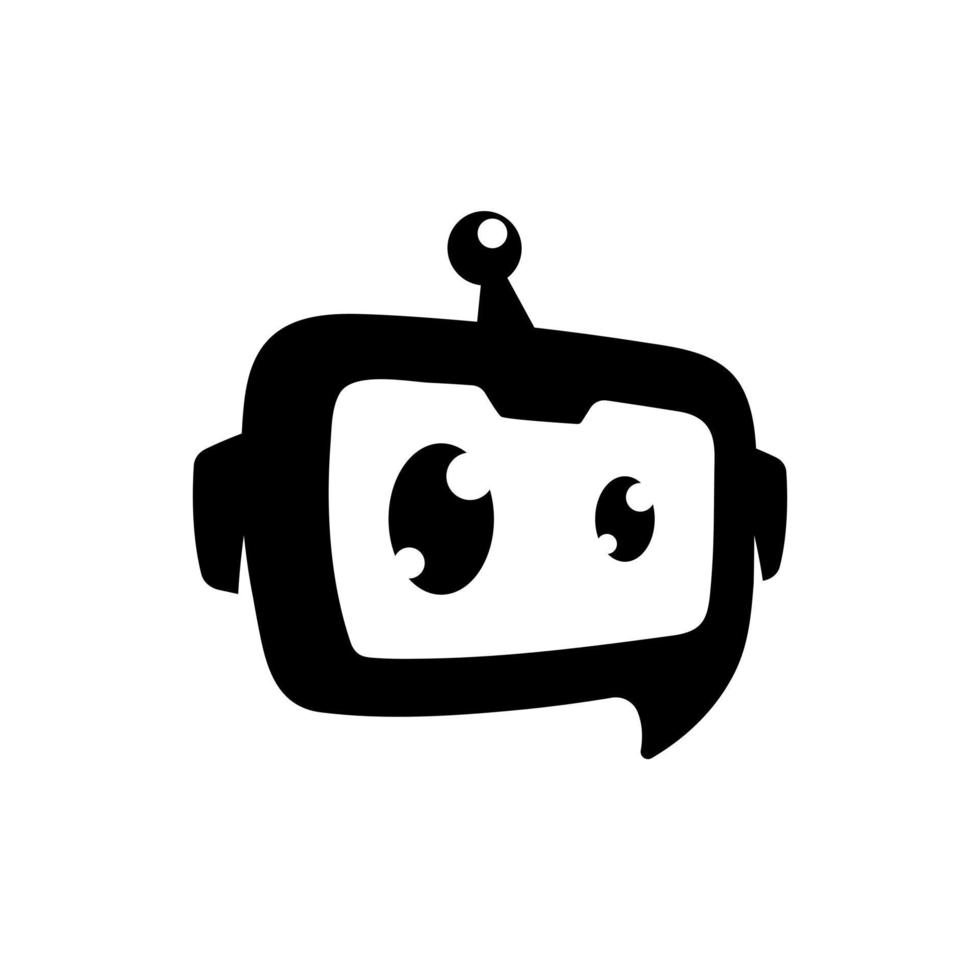 Cute Robot Logo. Bot symbol design. Chatbot icon concept. Voice ...
