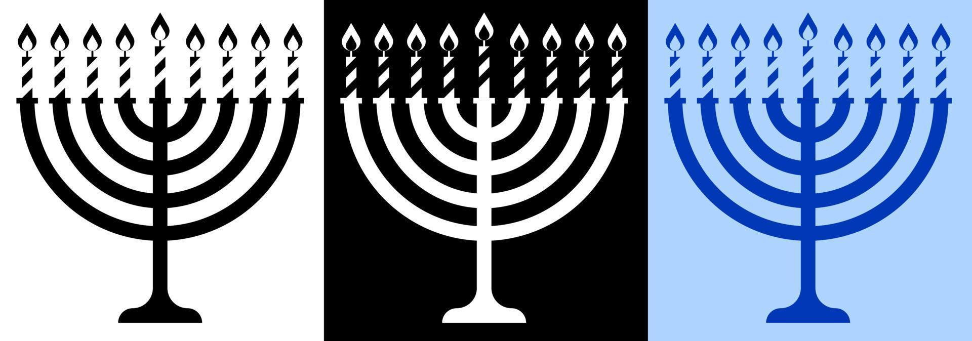 Menorah candle icon. Jewish holiday of Hanukkah. Holiday elements. Vector