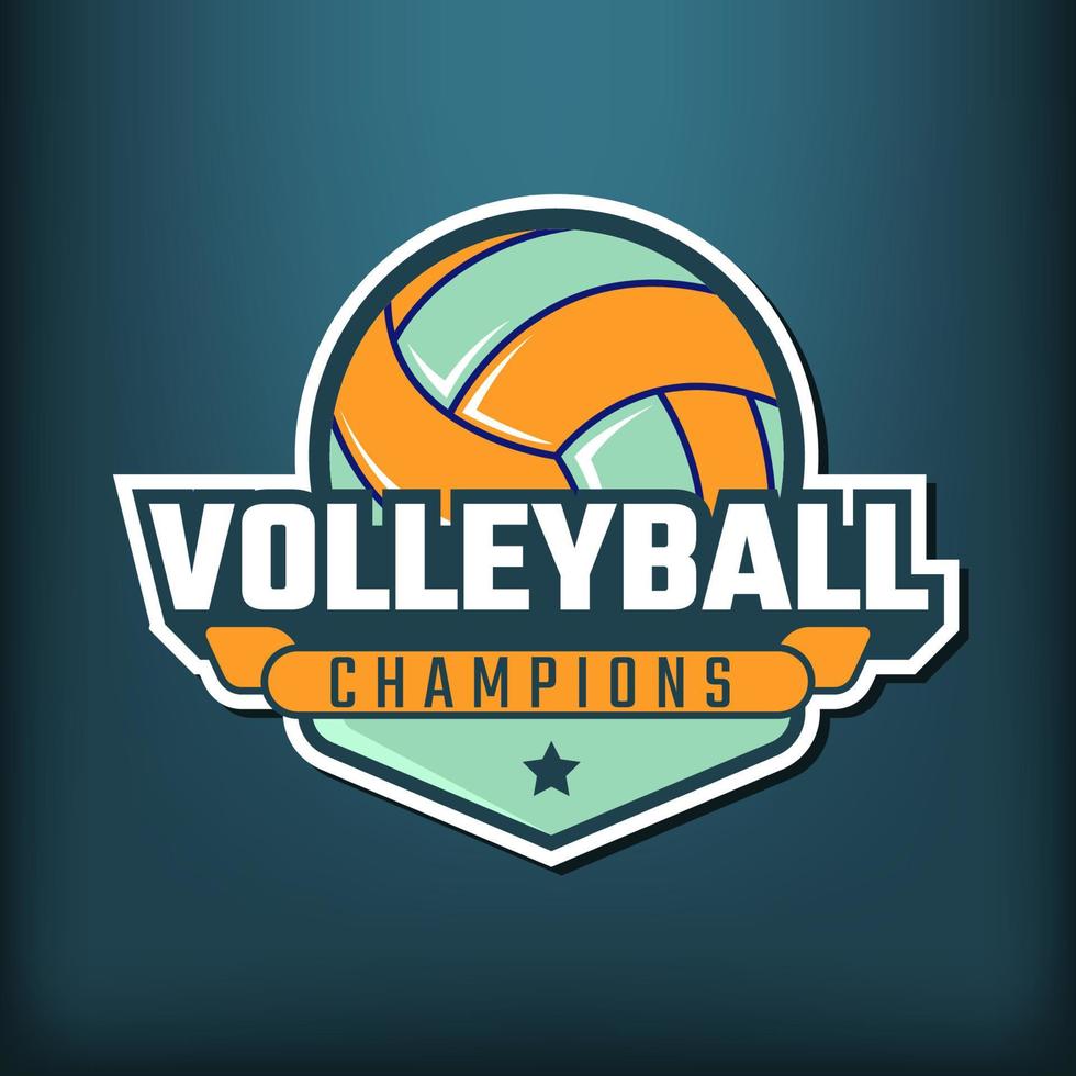 mejor logotipo del campeonato de voleibol vector