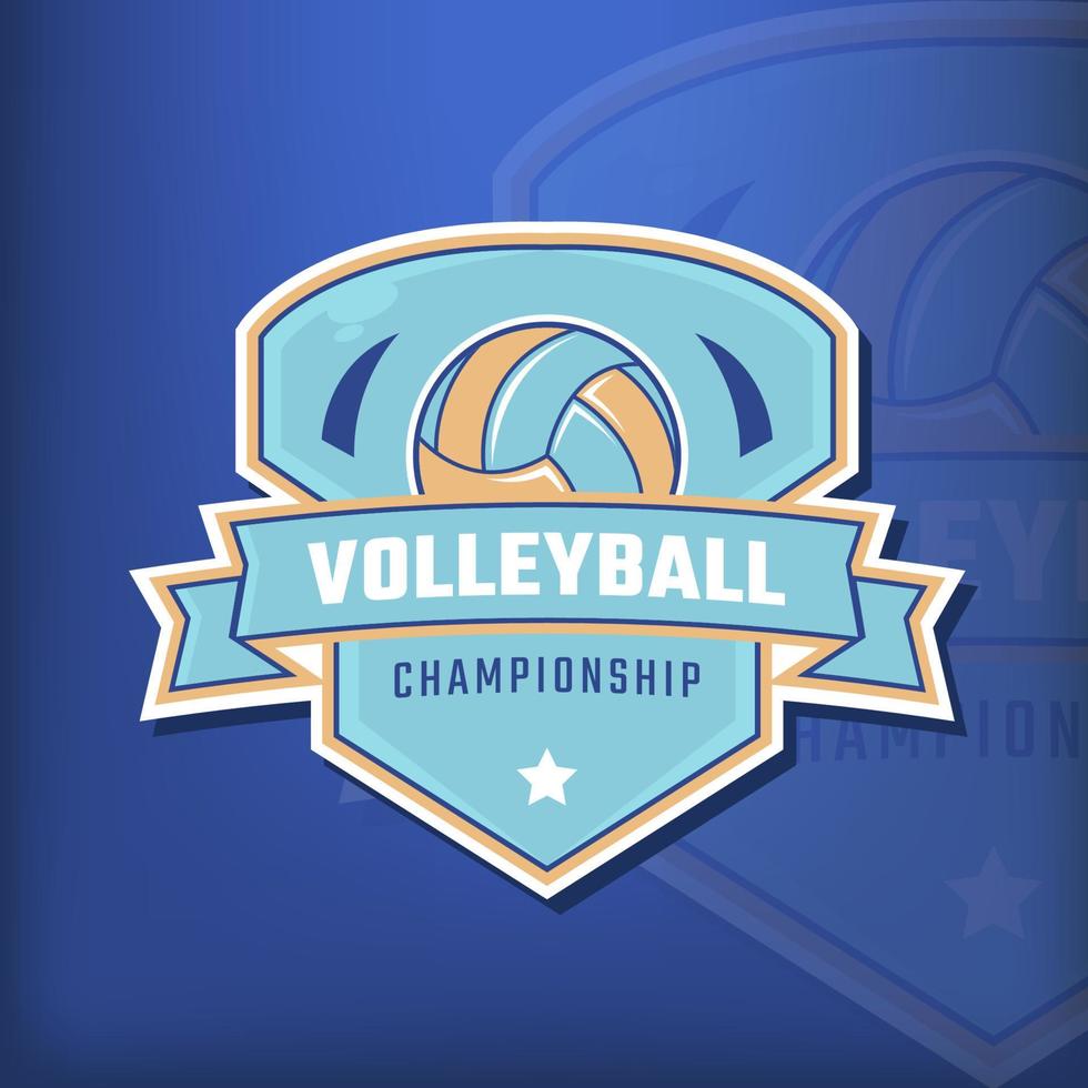 logotipo de vector de campeonato de voleibol increíble