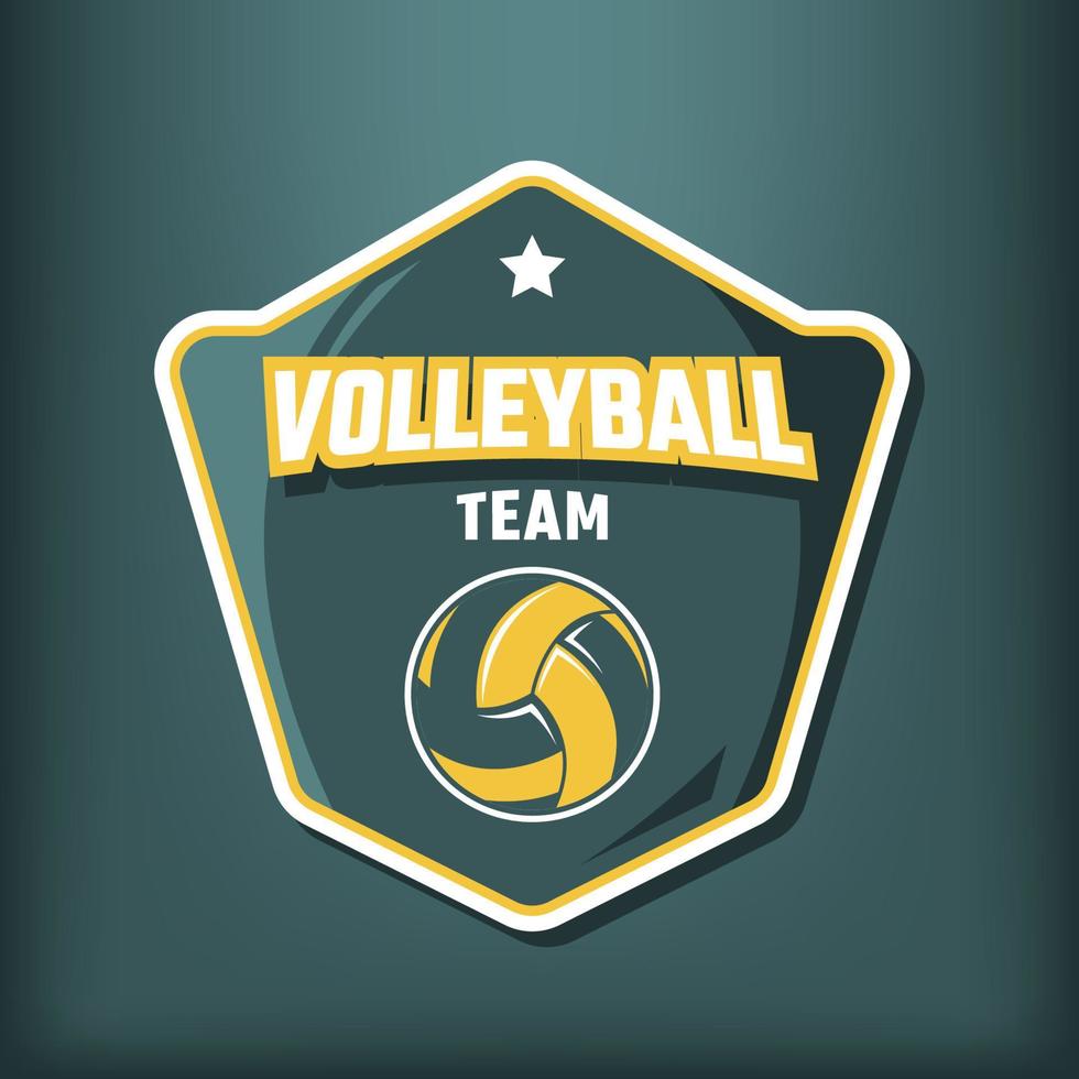elegante emblema del equipo de voleibol vector