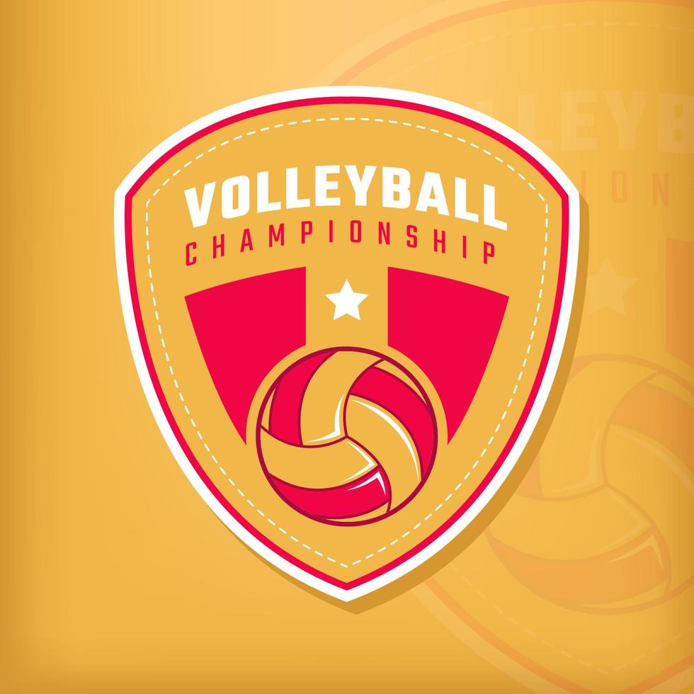emblema moderno con ilustración de voleibol vector