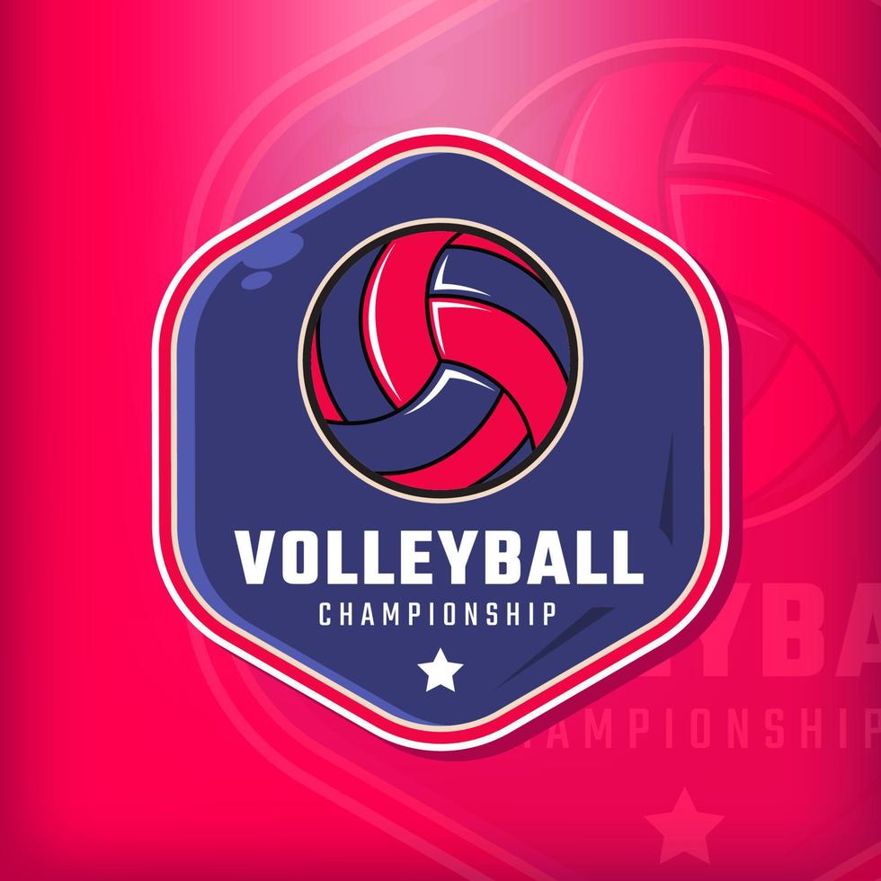 Logo template design with volleyball vector