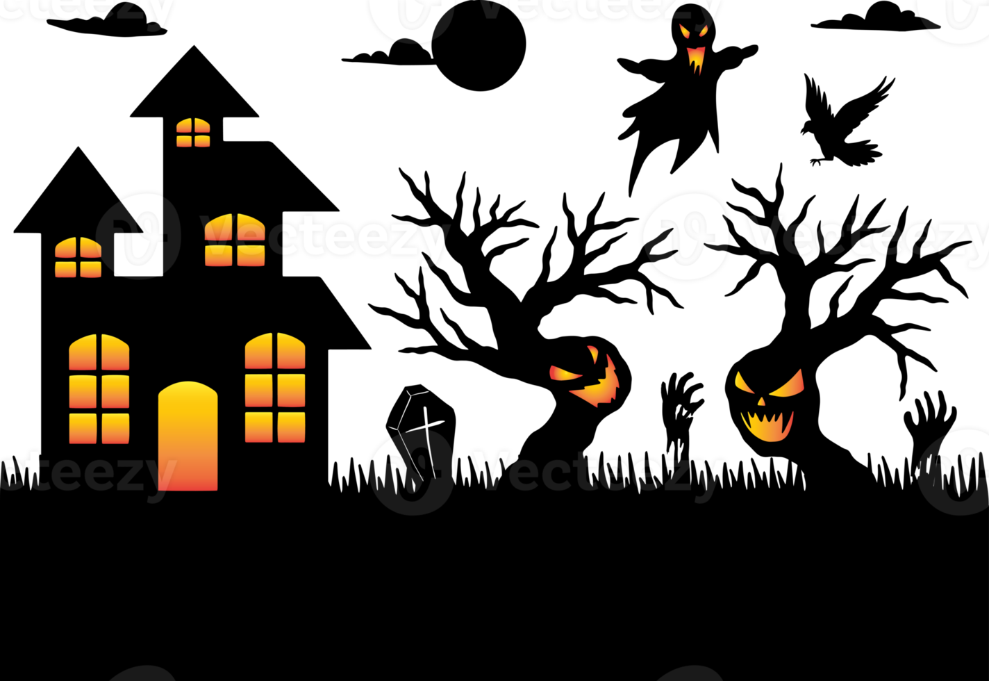 fundo assustador de halloween png