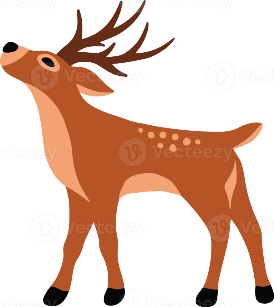 Christmas Gold Deer Art Illustration png