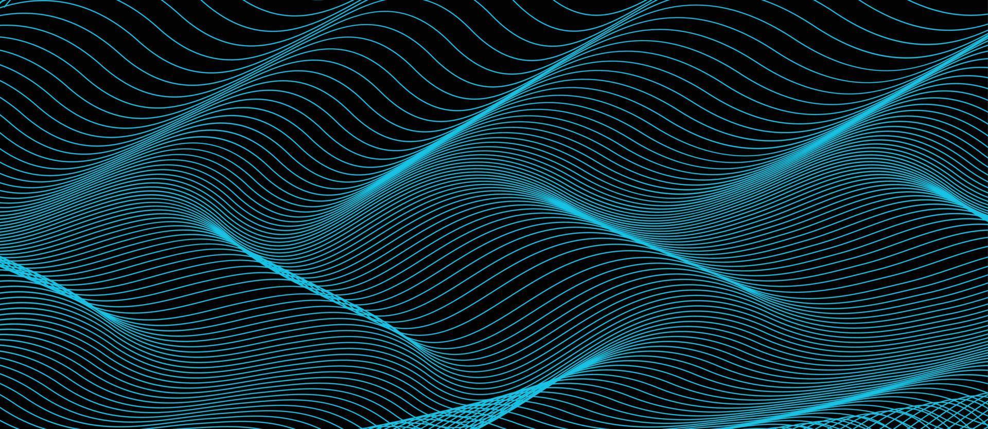 Abstract dark teal background with light wave. Blurred turquoise water backdrop. Vector illustration for your graphic design