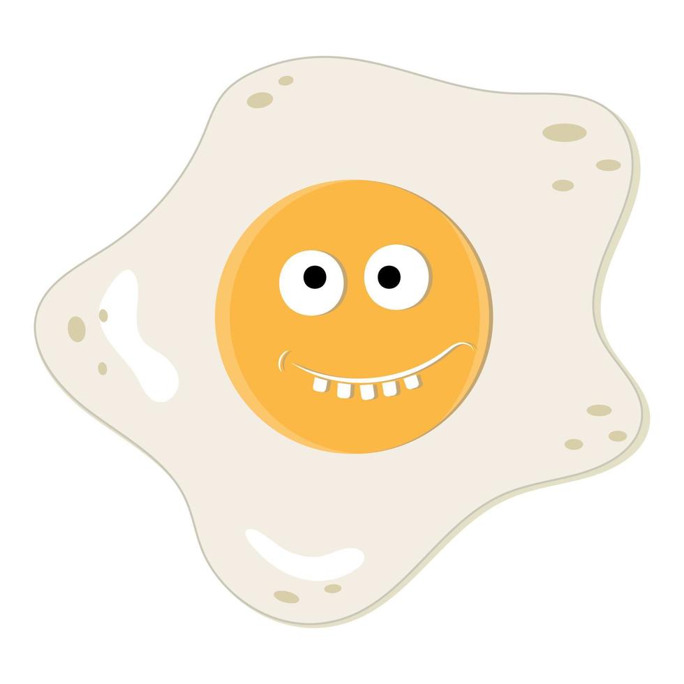 Cute character fried eggs. Color isolated Vector illustration of kawaii cartoon.