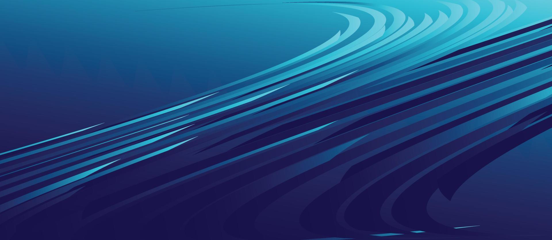 Abstract modern blue horizontal banner background with geometric diagonal overlay layer and glowing lines vector