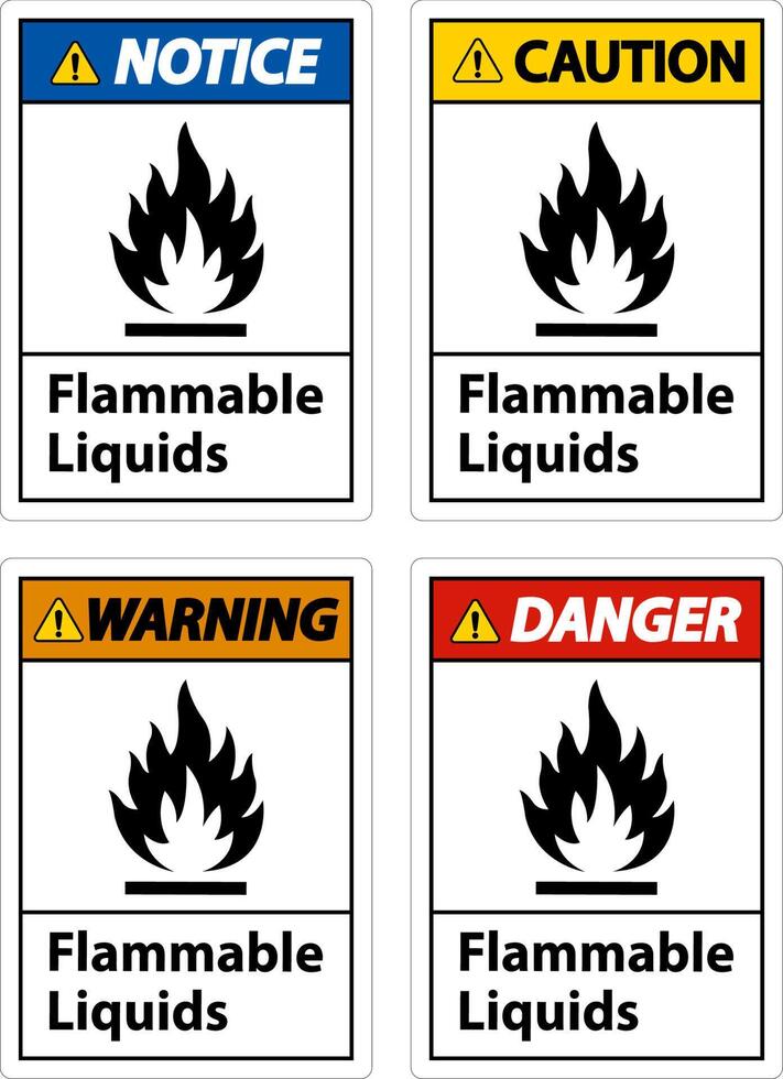 Flammable Liquids Sign On White Background vector