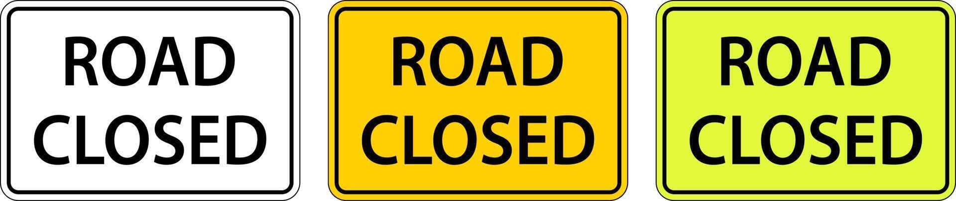 Road Closed Sign On White Background vector