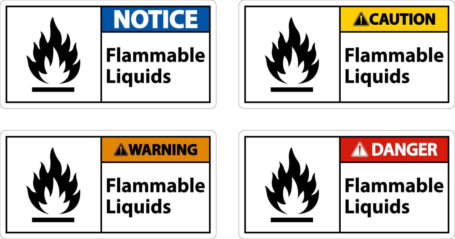 Flammable Liquids Sign On White Background vector