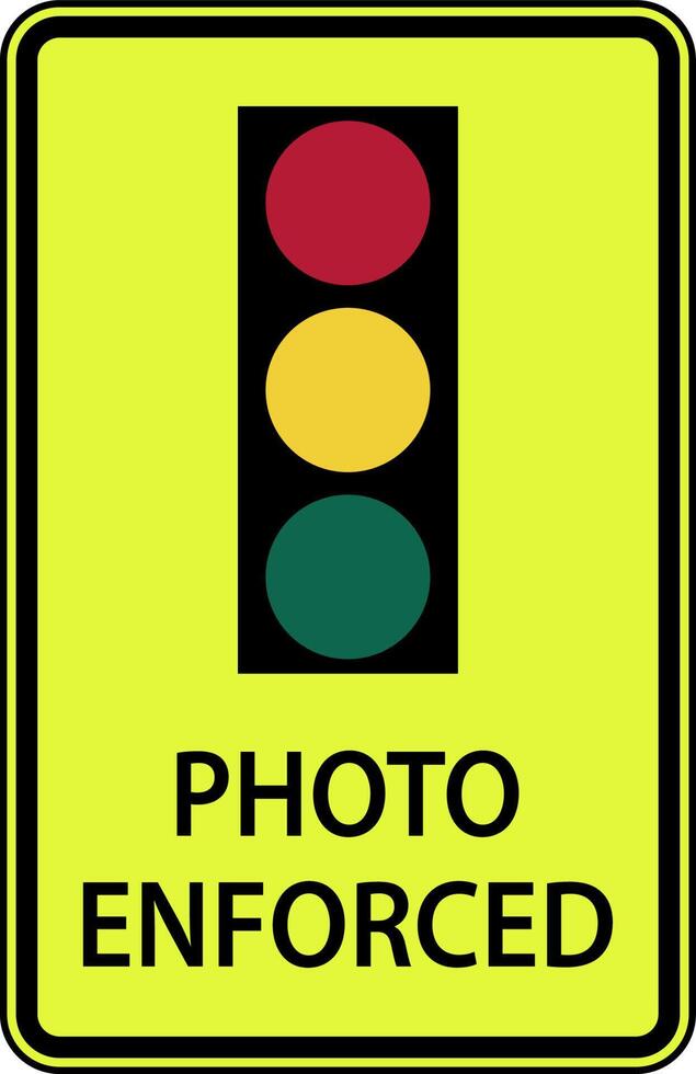 Traffic Signal Photo Enforced Sign vector