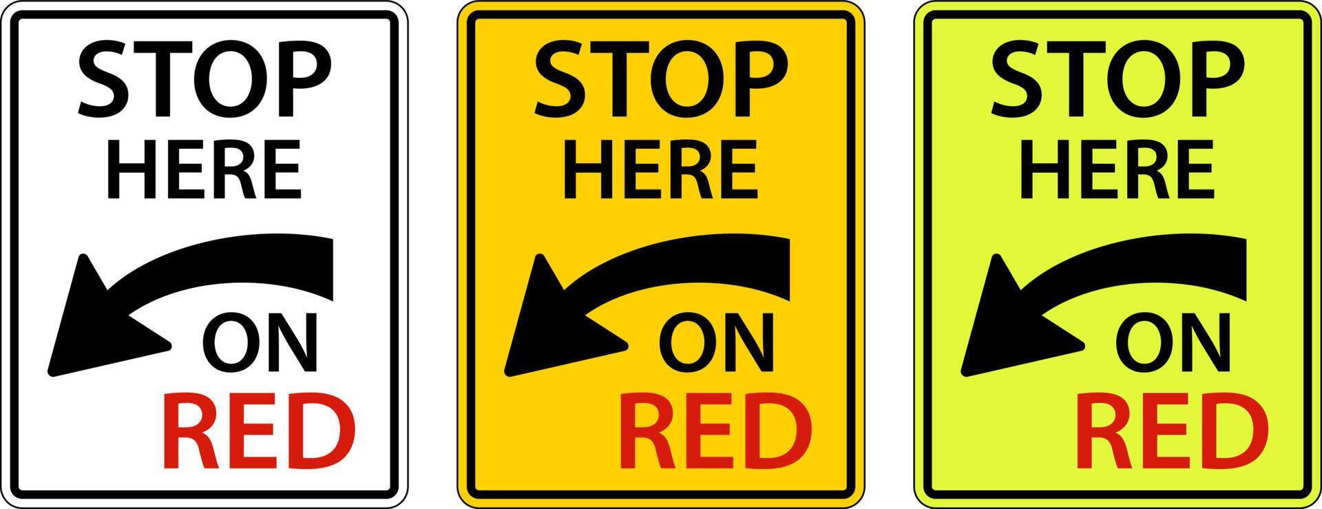 Stop Here on Red Sign On White Background 12500514 Vector Art at Vecteezy