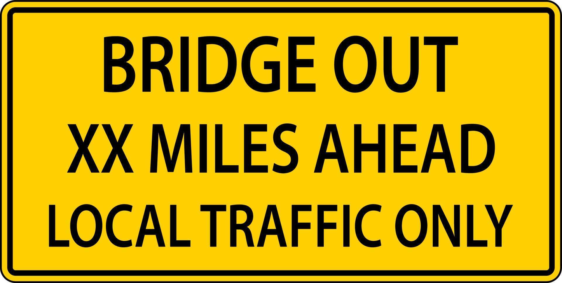 Bridge Closed Ahead Sign On White Background vector