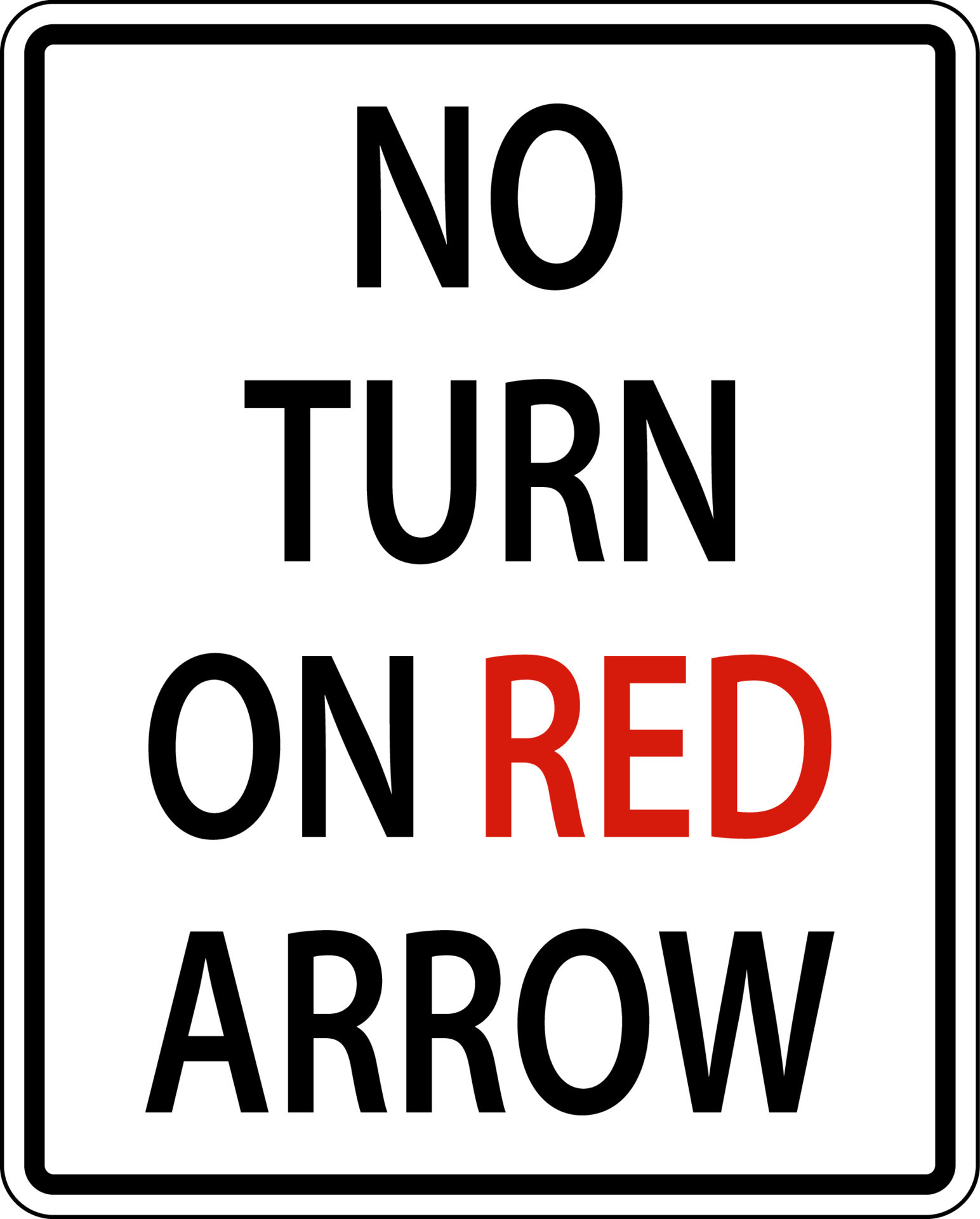 No Turn On Red Arrow Sign On White Background 12500569 Vector Art at