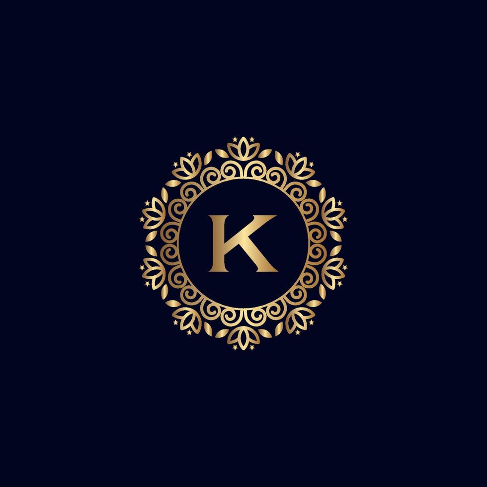 GOLD ROYAL LOGO BEAUTY LUXURY LETTER K vector