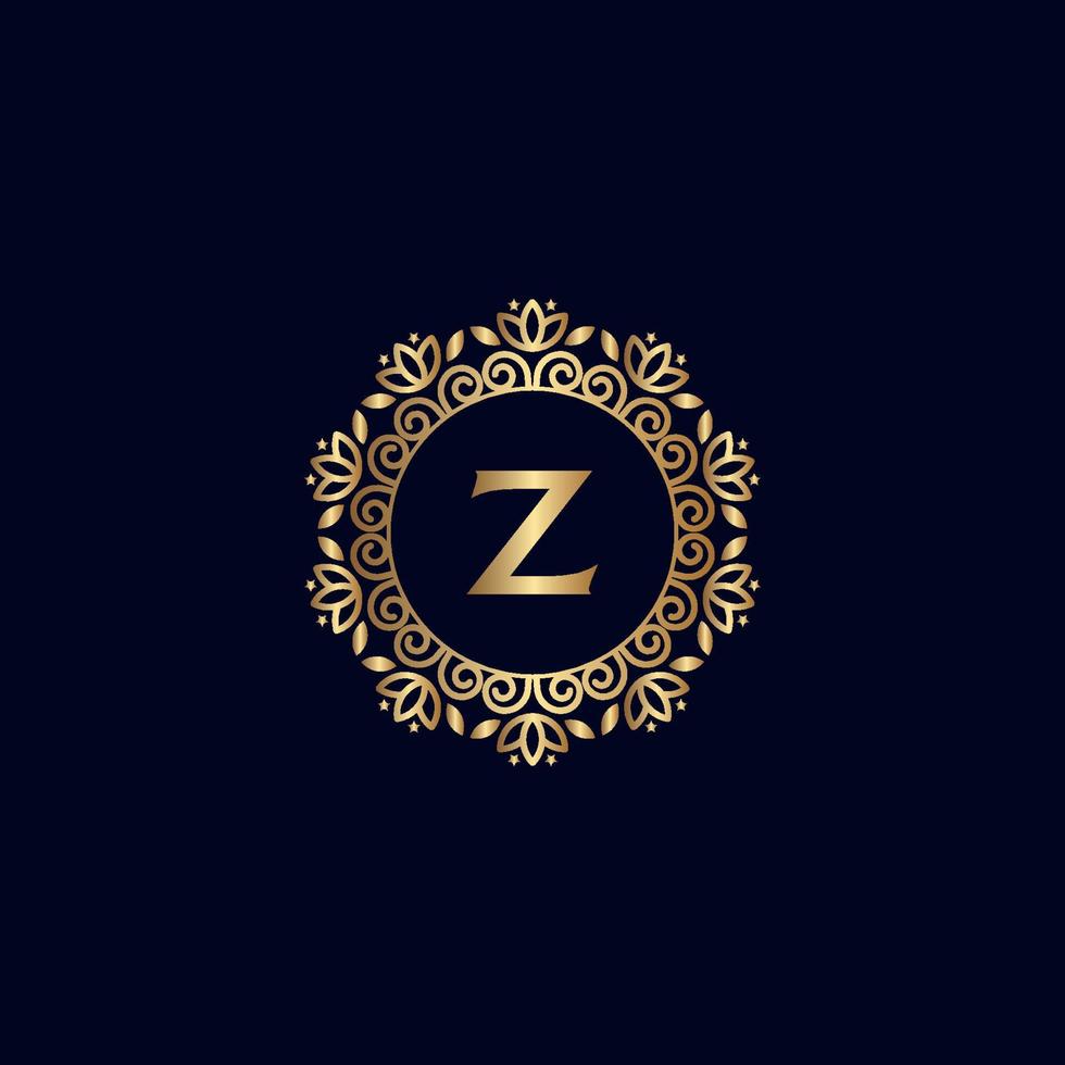 oro royal logo belleza lujo letra z vector