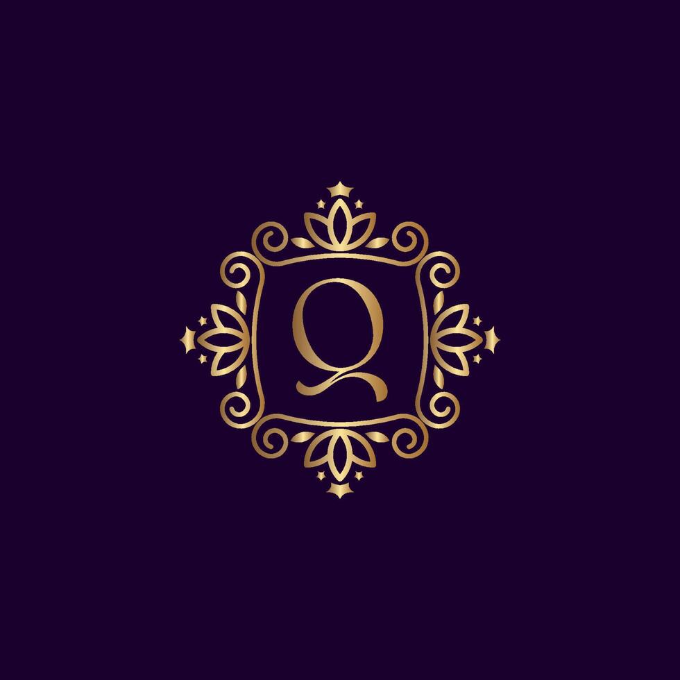 CROWN LETTER LEAF Q vector