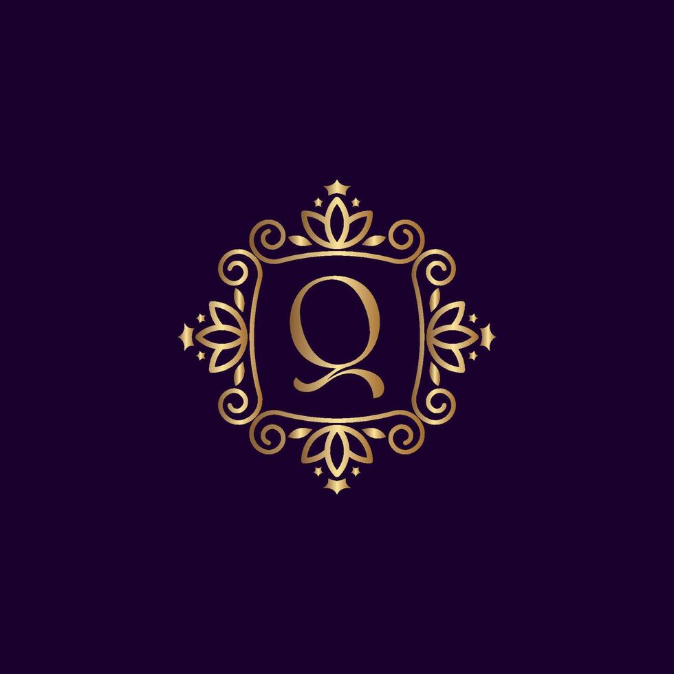 CROWN LETTER LEAF Q vector