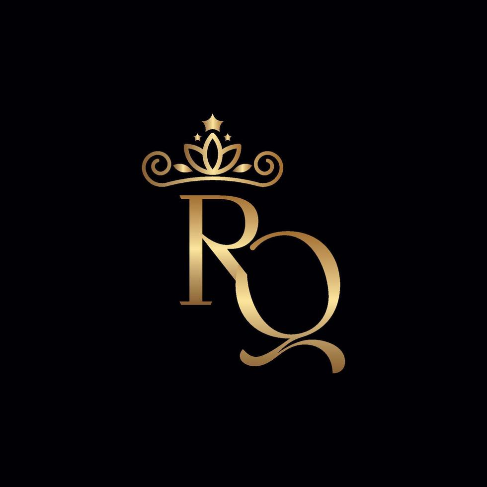 RQ or QR gold logo vector