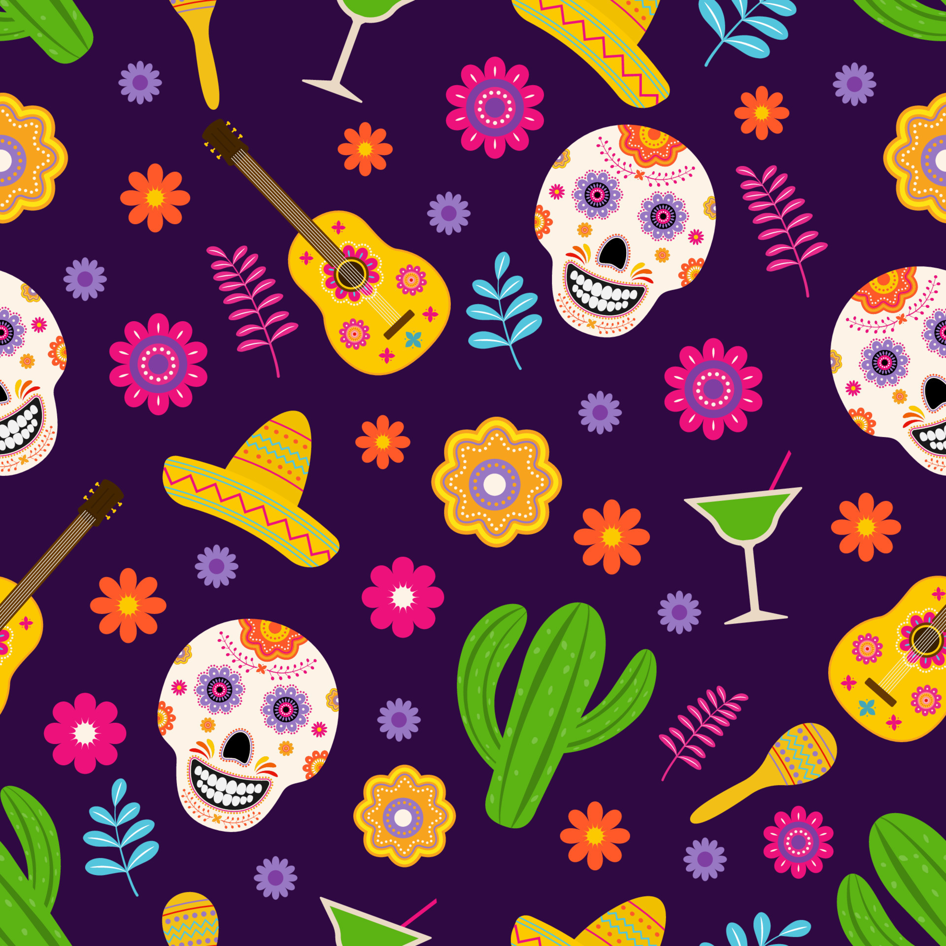 dia-de-los-muertos-patr-n-sin-costuras-de-s-mbolos-tradicionales