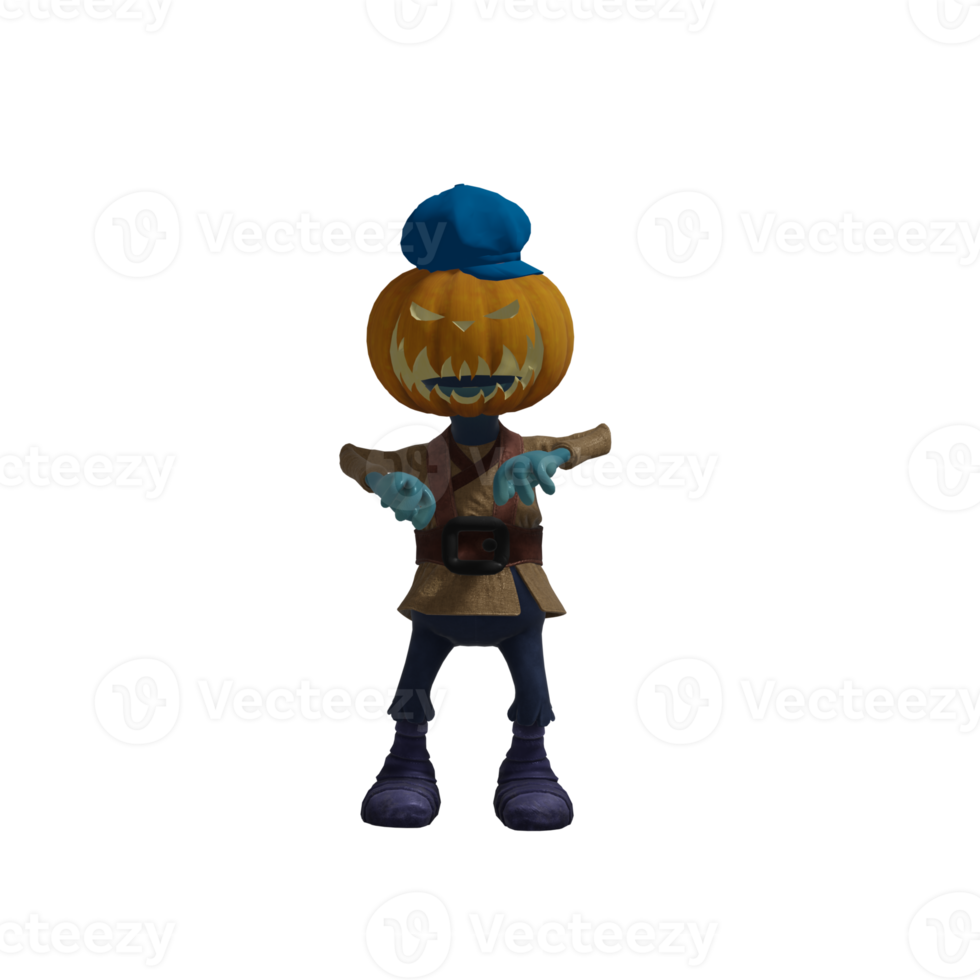 Halloween-Kürbis-Monster-Pose png