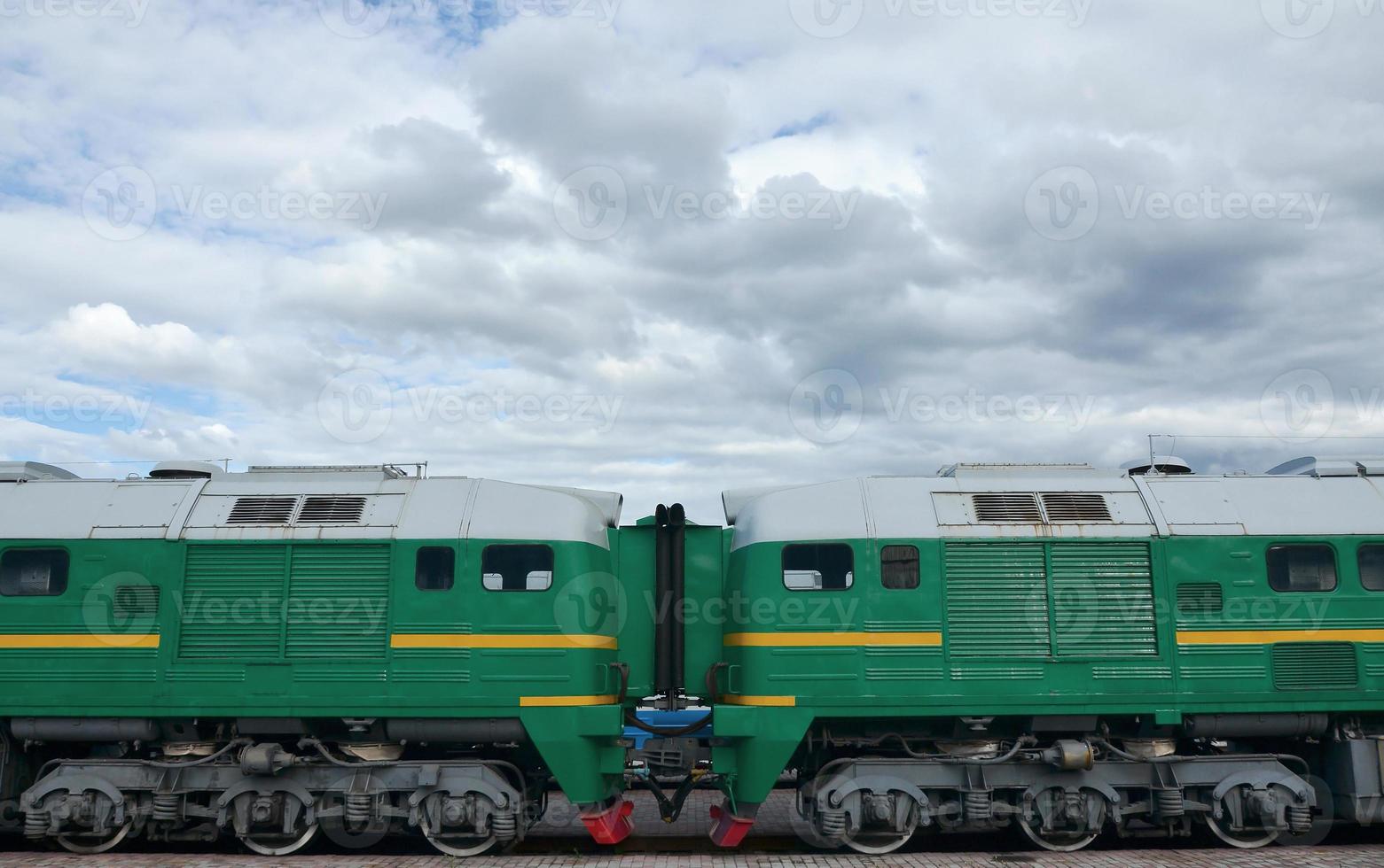 Transition between two electric trains. A small corridor in the role of a portal between the two sides of the cabin of a Russian electric train photo