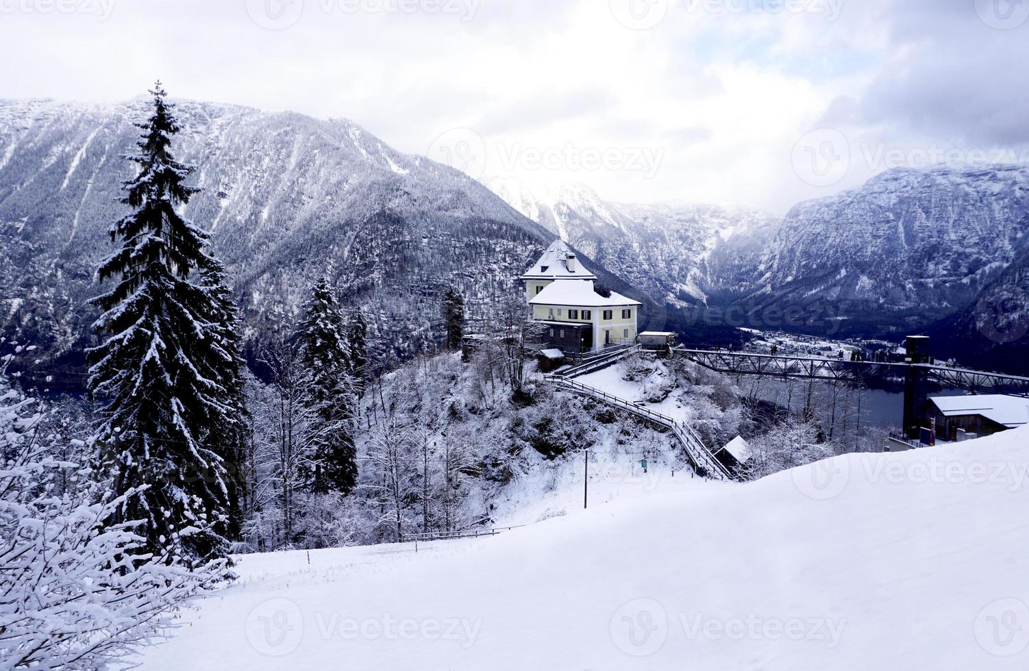 Viewpoint of Hallstatt Winter snow mountain landscape hike epic mountains outdoor adventure photo