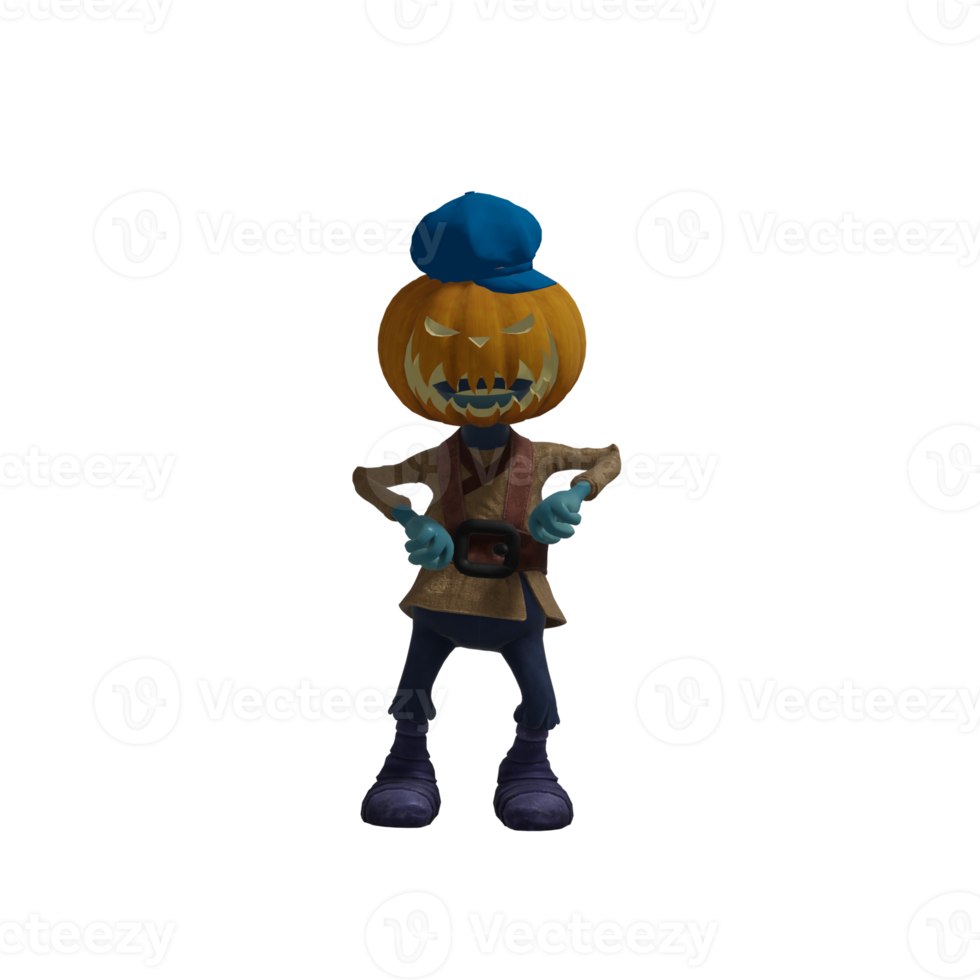 Halloween-Kürbis-Monster-Pose png