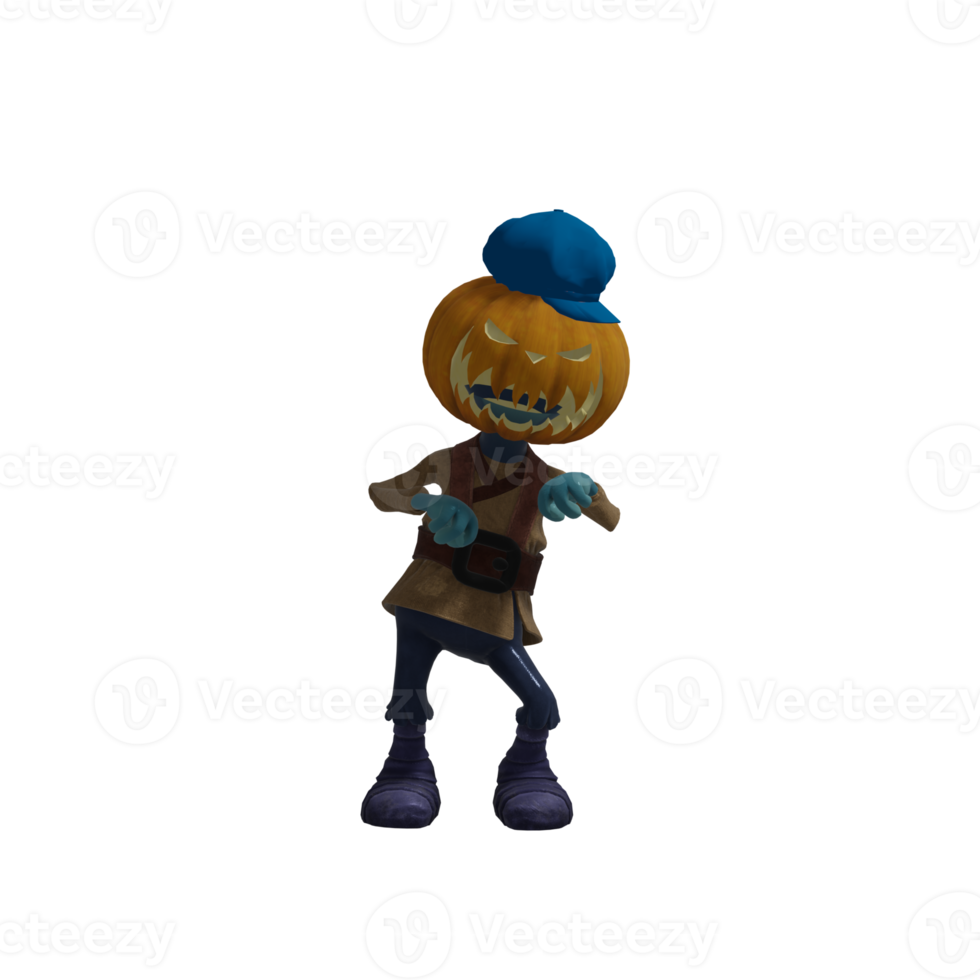 Pumpkin monster pose Halloween png