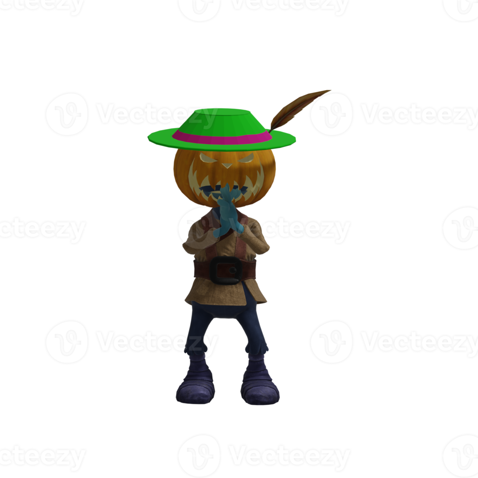 Pumpkin monster pose Halloween png